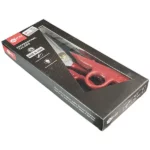 قیچی برش سایز 8 PIN (پین) دسته قرمز تیغه سفید - فروشگاه اینترنتی لوازم خیاطی سولورشاپ