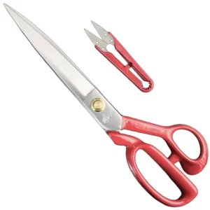 قیچی برش سایز 12 PIN (پین) دسته قرمز تیغه سفید - فروشگاه اینترنتی لوازم خیاطی سولورشاپ