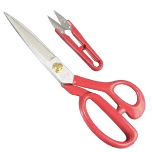 قیچی برش سایز 9 PIN (پین) دسته قرمز تیغه سفید - فروشگاه اینترنتی لوازم خیاطی سولورشاپ